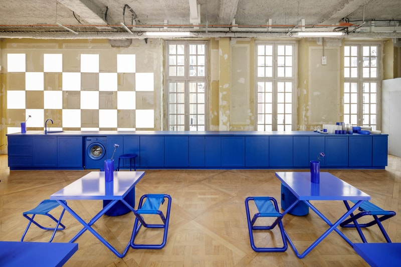 Dover Street Market Paris Opens a Cobalt Blue Cafe Inside a 17th Century Mansion Crosby Studios Crosby Cafe