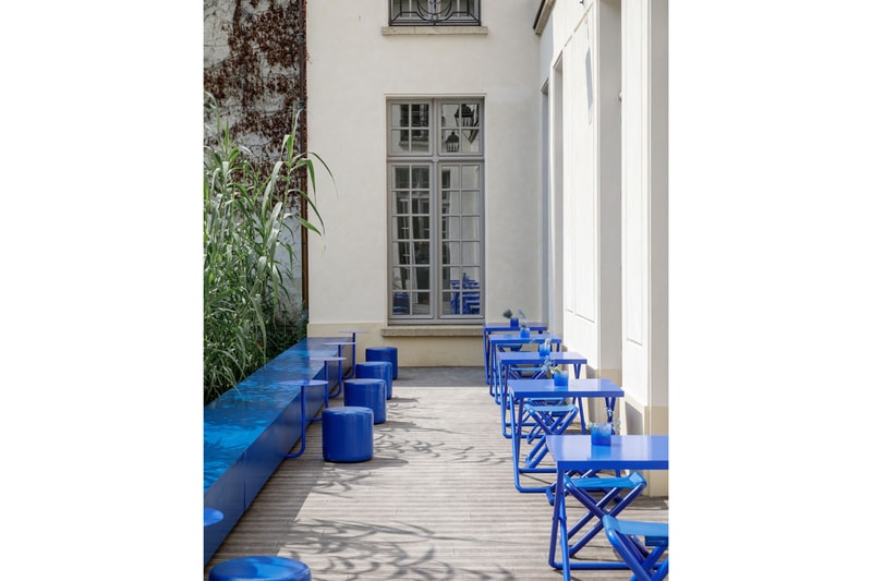 Dover Street Market Paris Opens a Cobalt Blue Cafe Inside a 17th Century Mansion Crosby Studios Crosby Cafe