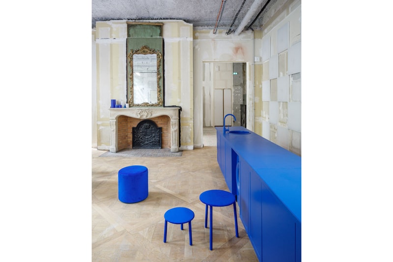 Dover Street Market Paris Opens a Cobalt Blue Cafe Inside a 17th Century Mansion Crosby Studios Crosby Cafe