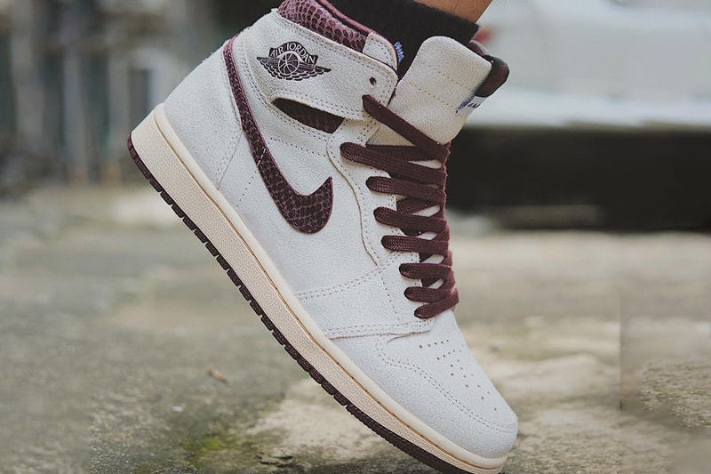 a ma maniere air jordan 1 retro high og white maroon snakeskin release date info store list buying guide photos price 