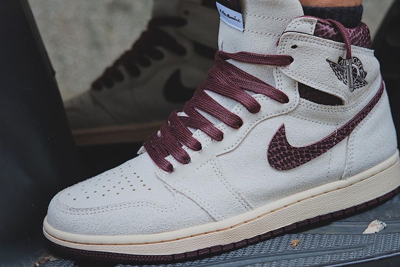 a ma maniere air jordan 1 retro high og white maroon snakeskin release date info store list buying guide photos price 