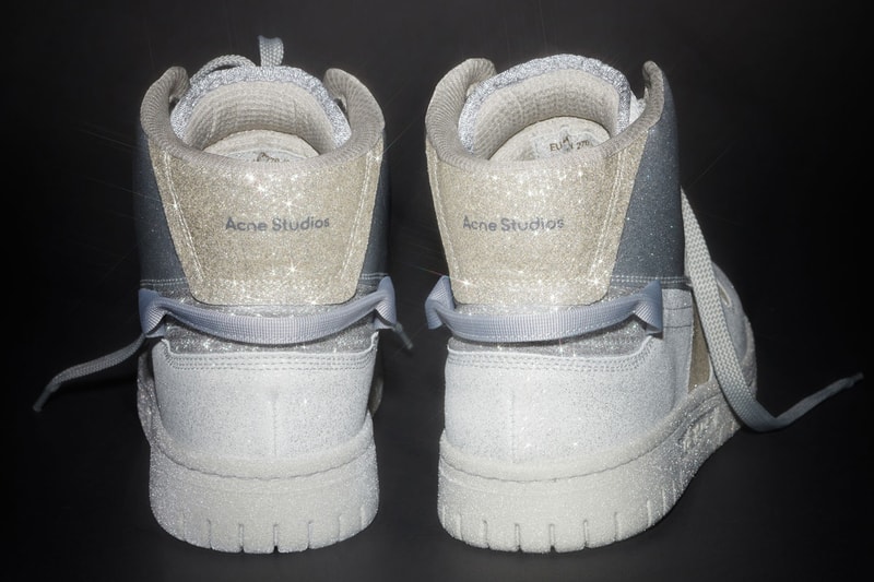Acne Studios 08STHLM High Glitter Mens Womens Limited Edition Rare Silver Grey Glittery Hightops Air Jordan 1 Bling Stockholm Release Information Drop Date $700 USD
