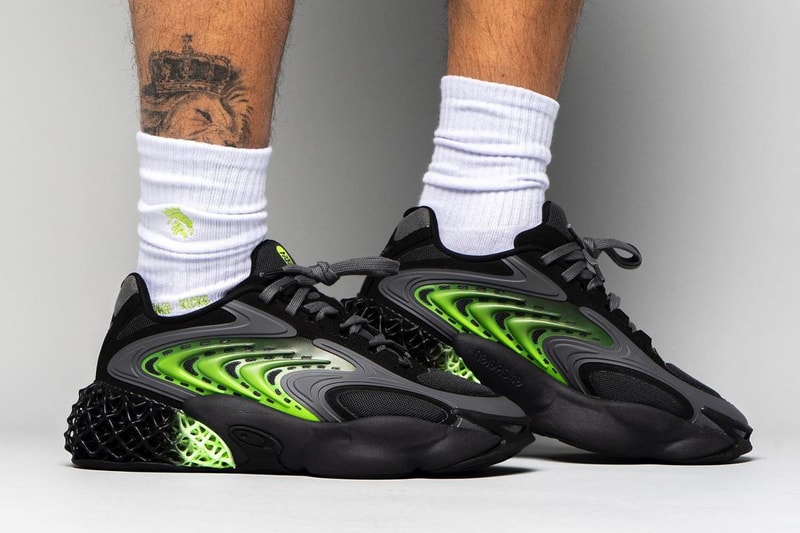 adidas 4D Cush "Carbon/Solar Green" LWO94 2022 Release Preview Teaser Leaked Sneaker Three Stripes First Look YankeeKicks 