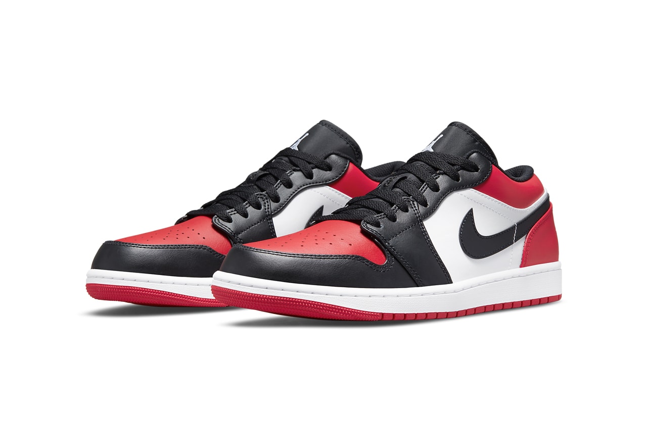 air michael jordan brand 1 low bred toe white black 553558 612 official release date info photos price store list buying guide