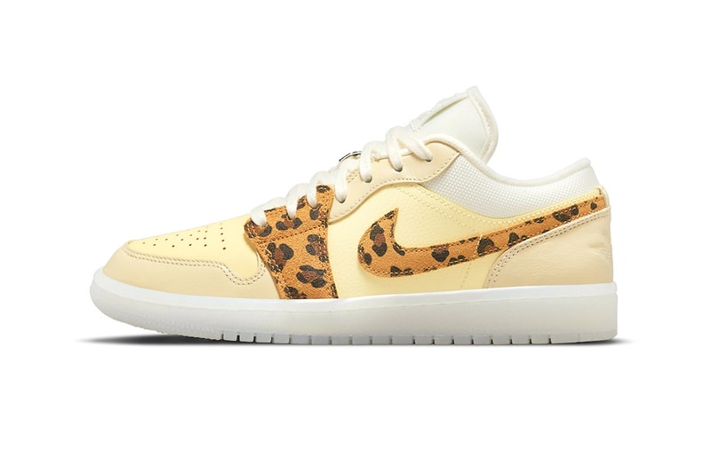 Air Jordan 1 Low "SNKRS Day" Release Info jordan brand nike sneakers yellow tan leopard print dn6998-700