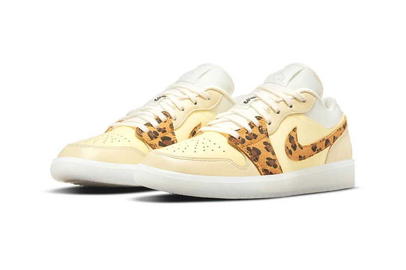 Air Jordan 1 Low "SNKRS Day" Release Info jordan brand nike sneakers yellow tan leopard print dn6998-700