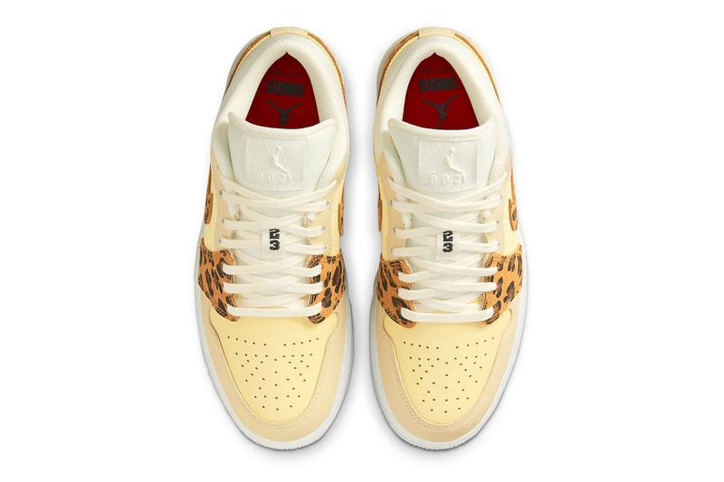 Air Jordan 1 Low "SNKRS Day" Release Info jordan brand nike sneakers yellow tan leopard print dn6998-700