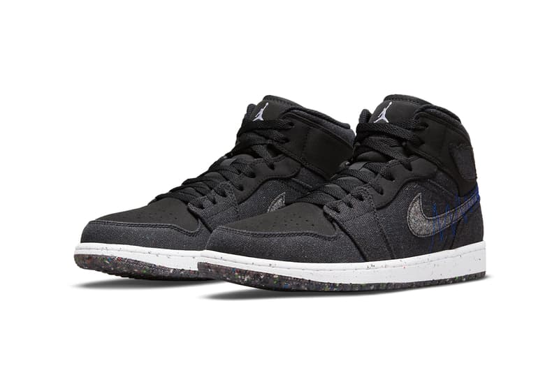 air michael jordan brand 1 mid crater sustainable DM3529 001 black racer blue white multi color official release date info photos price store list buying guide