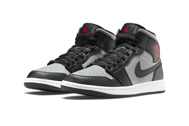 Air Jordan 1 Mid Grey Black Red Release Info 554724-096 Date Buy Price 