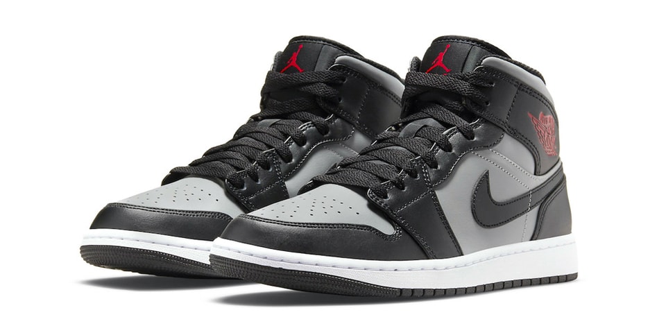 This "Shadow"-Like Jordan 1 Mid Features Red Accents | HYPEBEAST