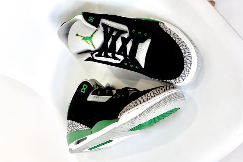 air michael jordan brand 3 pine green black cement grey white elephant print CT8532 030 official release date info photos price store list buying guide