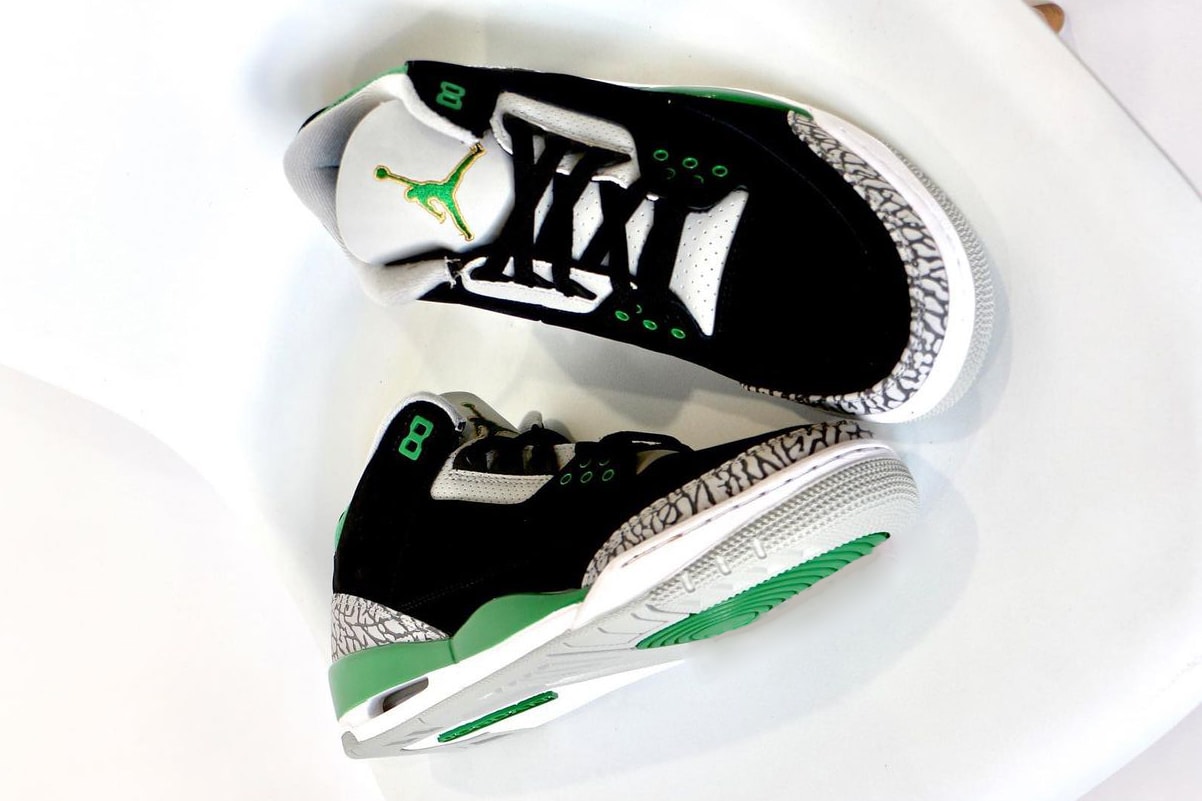 air michael jordan brand 3 pine green black cement grey white elephant print CT8532 030 official release date info photos price store list buying guide