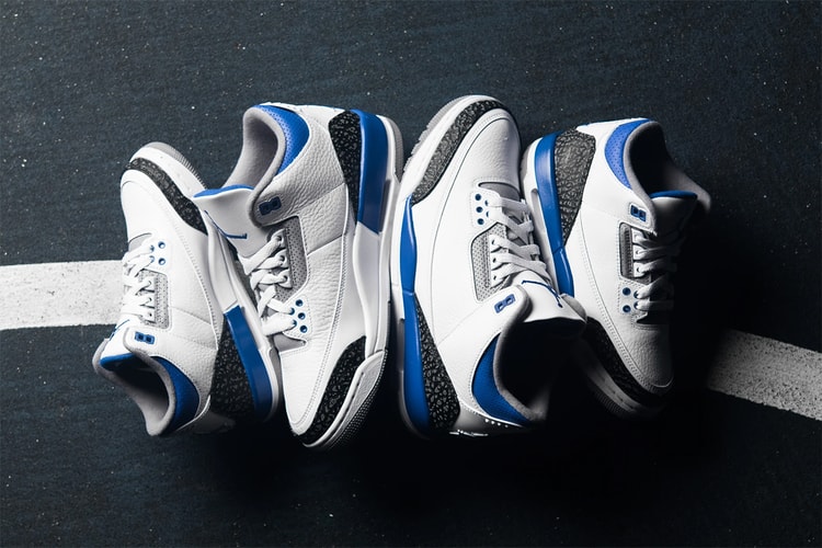  Nike Men's Air Jordan 3 Retro Racer Blue, White/Black/Cement  Grey/Racer, 7