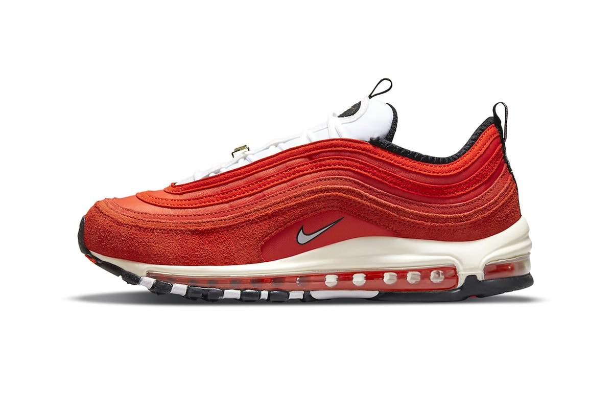 Nike Air Max 97 First Use Blood dark Orange red swoosh 50th year anniversary shoe sneaker release reveal Buy Price Date 