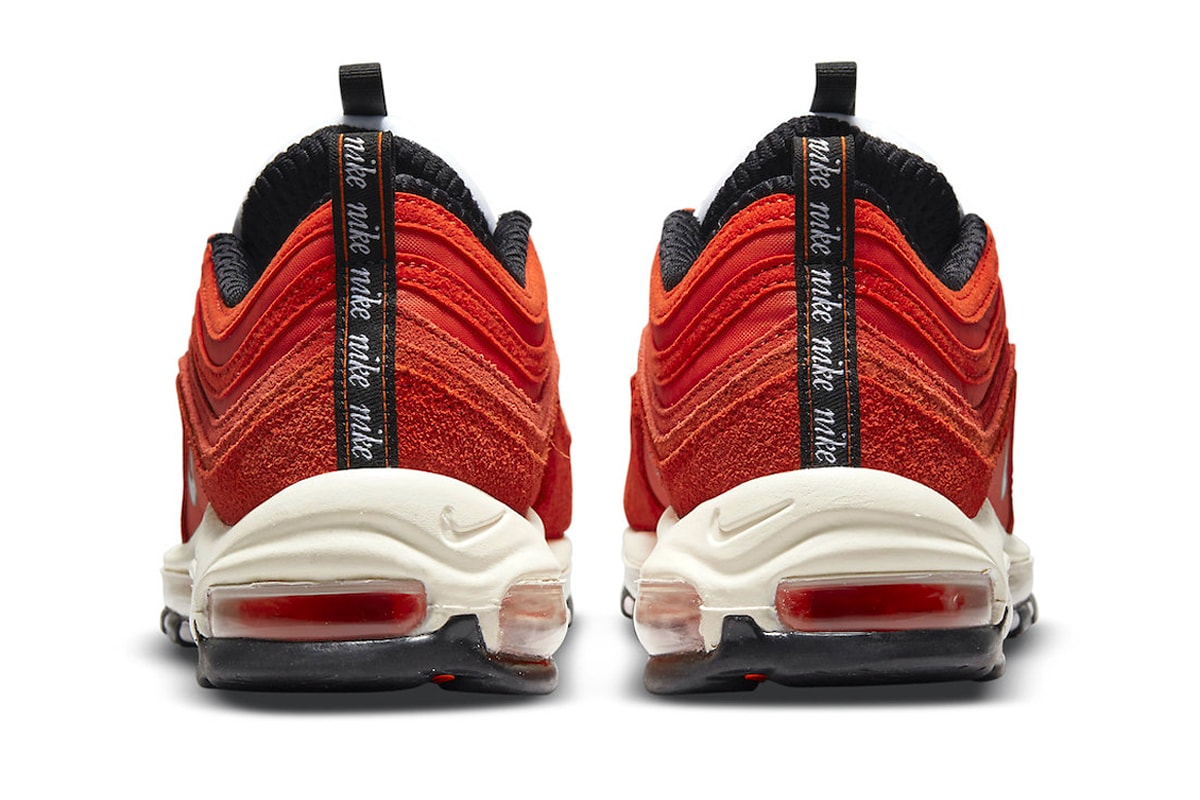 Nike Air Max 97 First Use Blood dark Orange red swoosh 50th year anniversary shoe sneaker release reveal Buy Price Date 
