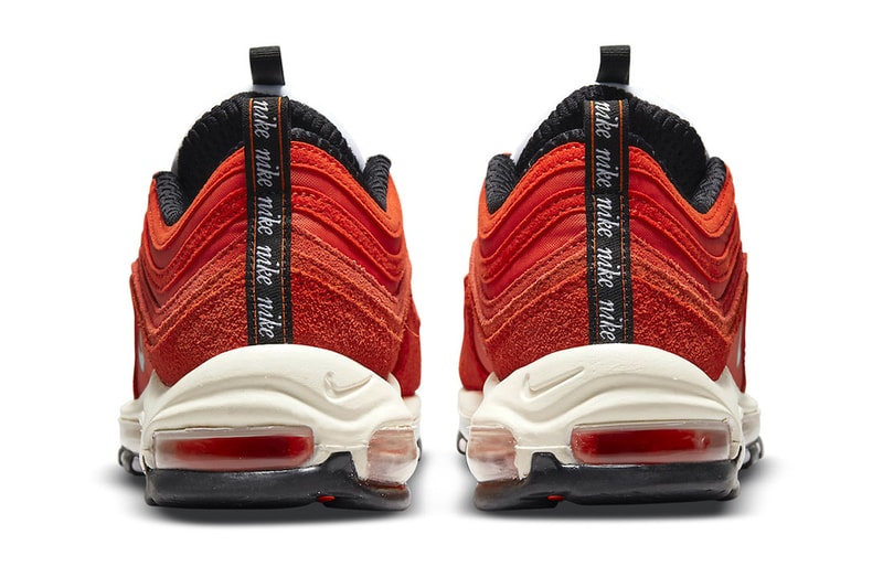 Nike Air Max 97 First Use Blood dark Orange red swoosh 50th year anniversary shoe sneaker release reveal Buy Price Date 
