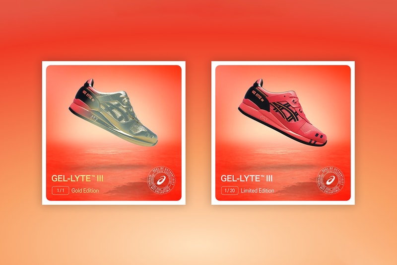 asics nft sunrise red digital sneakers release information online auction buy cop purchase