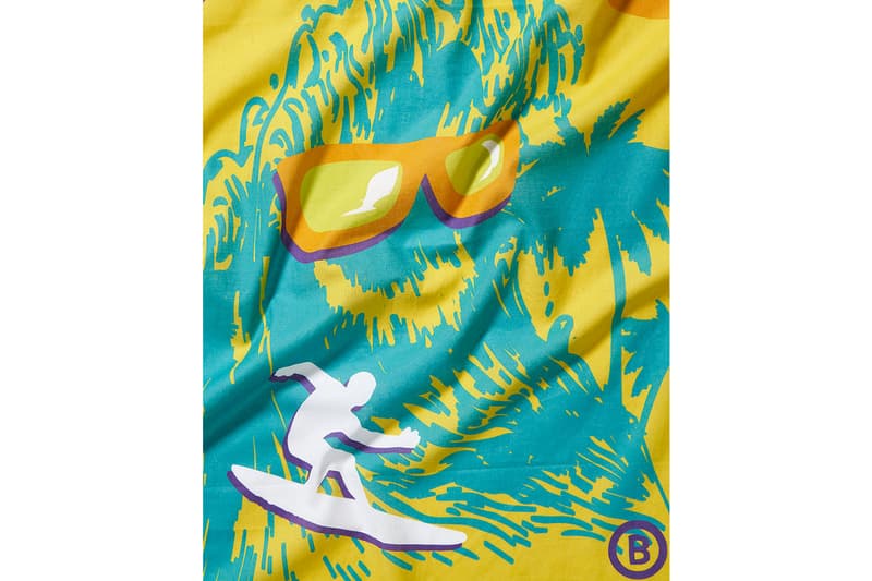 bait mtn dew ntwrk blue green yellow orange purple apparel super-absorbent microfiber Baja beach towel, lightweight Baja print bandana, tees, mid-weight fleece, shorts, bright hues of green, orange, yellow, purple, blue, grey colorways