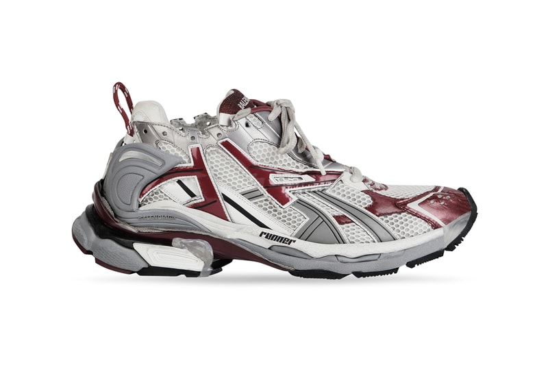 Balenciaga Runner Black White Dark Red Grey Mesh Nylon New Sneaker Chunky Dad Shoe Y2K Demna Gvasalia Worn Out Distressed Release Information Drop Date Closer Look