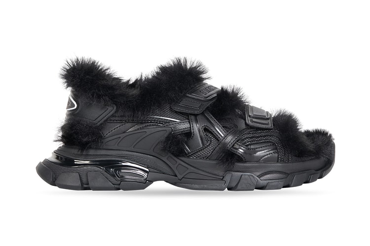 Balenciaga's Faux Fur-Covered Track Sandal Is Next Level