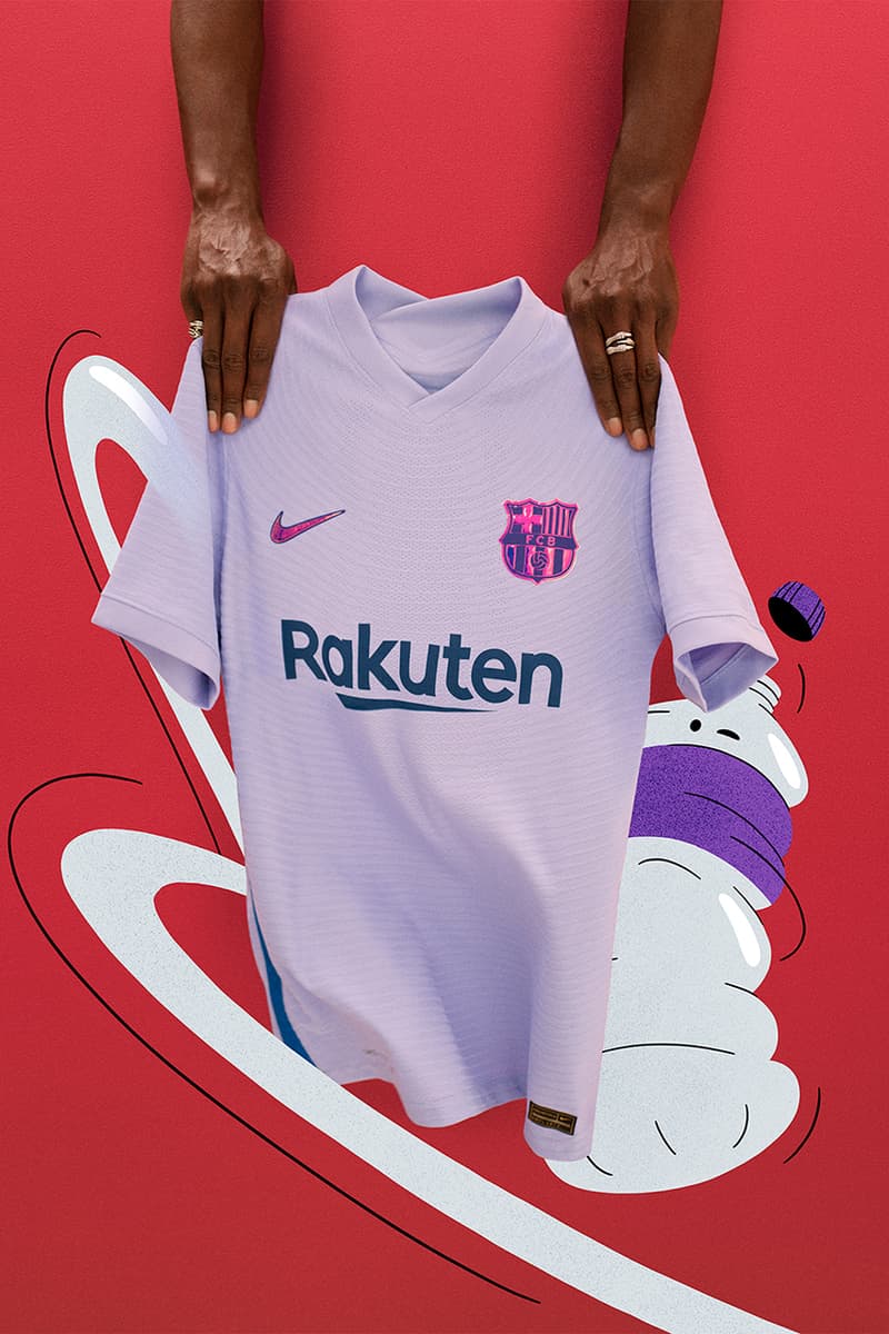 Bemiddelen Trouwens schoorsteen FC Barcelona 2021/22 Purple Away Kit by Nike | HYPEBEAST