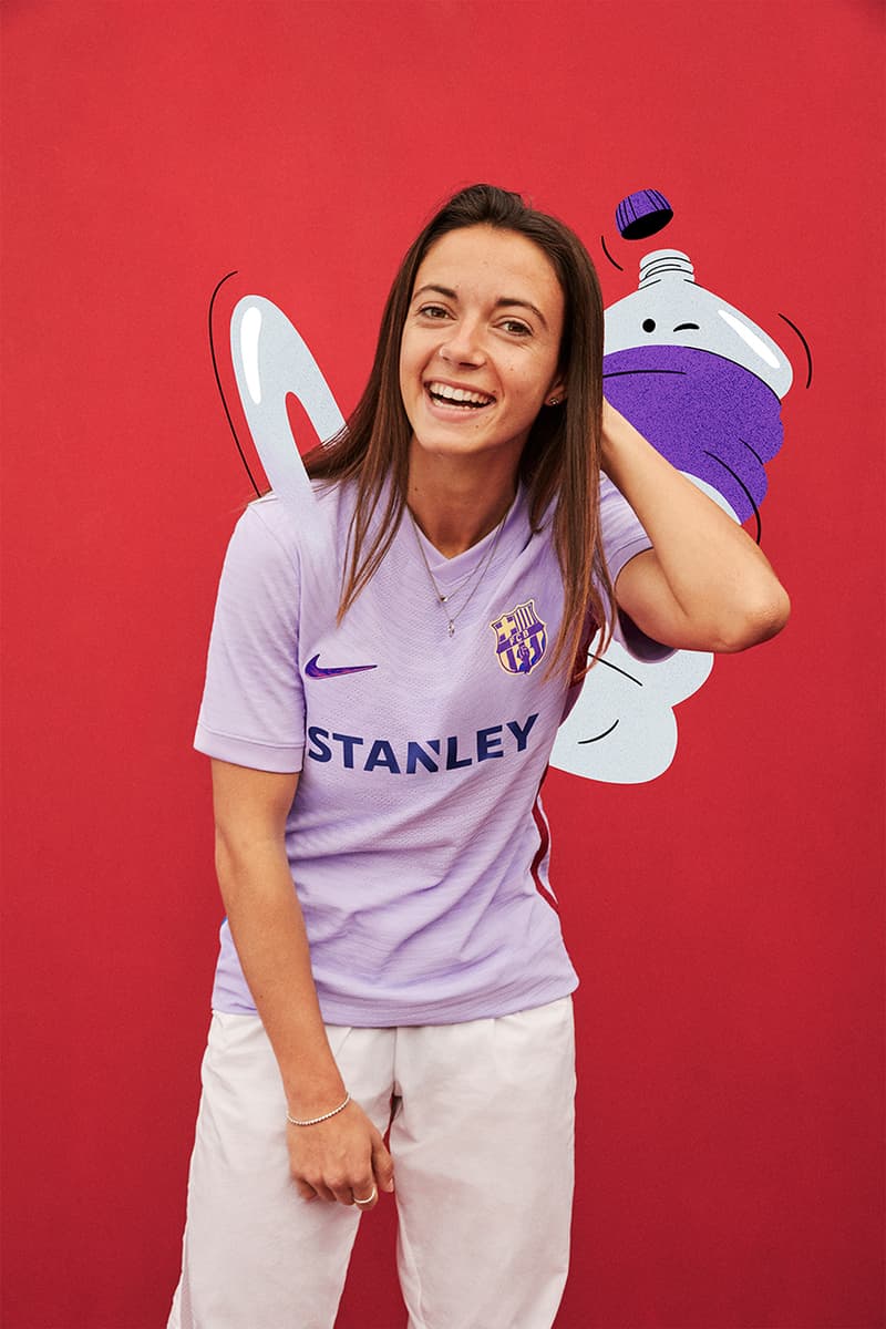 fc barcelona nike away kit 2021 22 season la liga purple female empowerment gender equality details