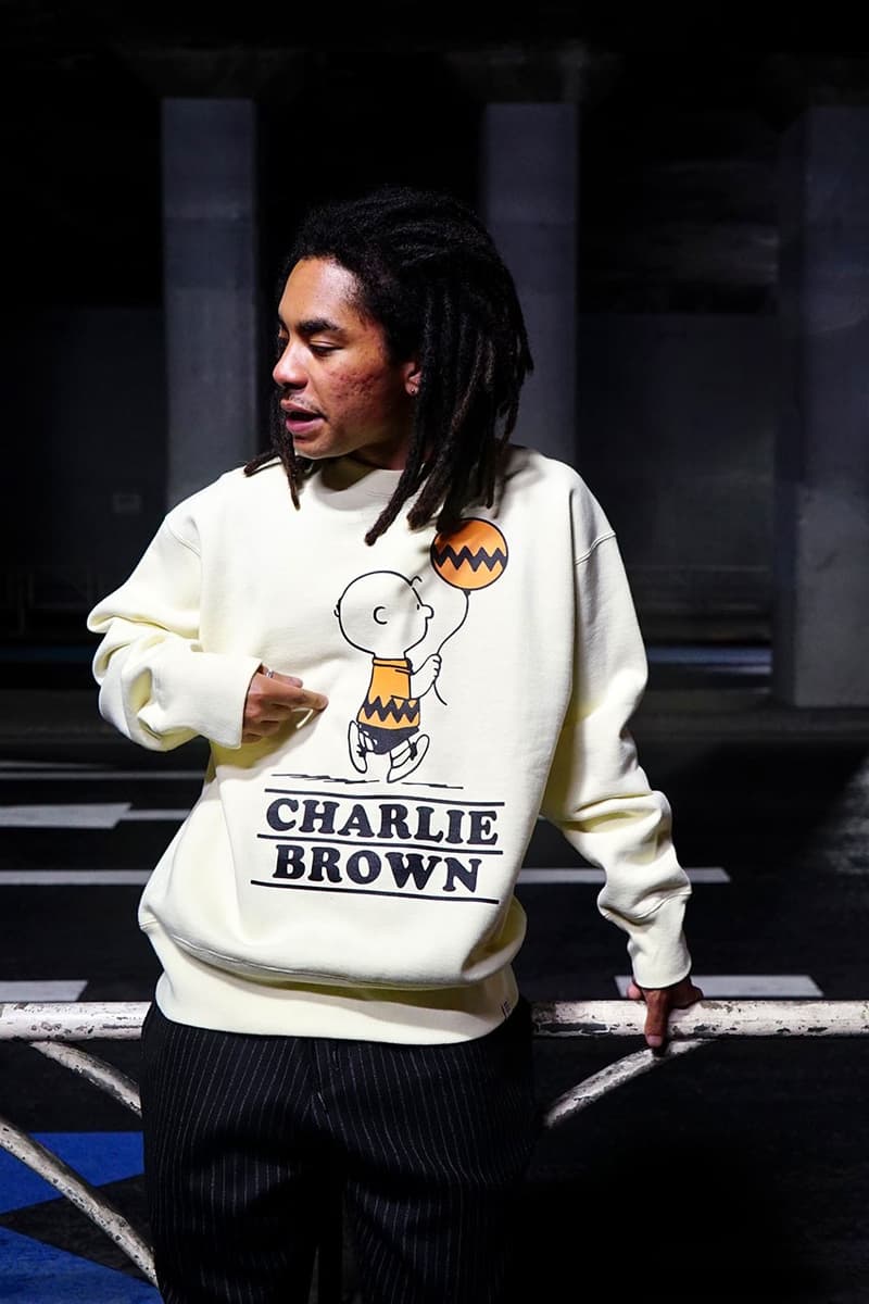 BEDWIN & THE HEARTBREAKERS x PEANUTS Collab japan fashion lookbook snoopy charlie brown grey yellow white cream black