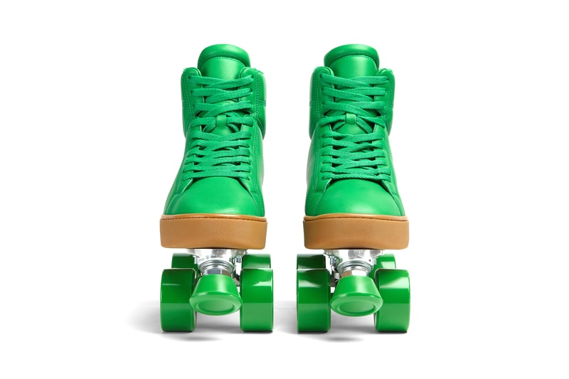 Bottega Veneta Quilt Roller Skates Sea Salt Cobalt Blue Green Grass Lambskin Leather Terry Cotton Fluffy Lining Daniel Lee $2100 USD Collectors Item Rare Shoes Limited Edition Fall Winter 2021 FW21