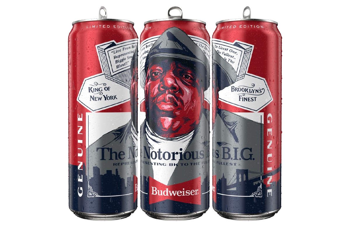 Budweiser Launches Limited Edition Notorious B.I.G. Tall Boy Cans beer biggie smalls rapper hip hop alcohol music brooklyn king of new york king of beers tall boy budweiser christopher wallace estate nyc new york city