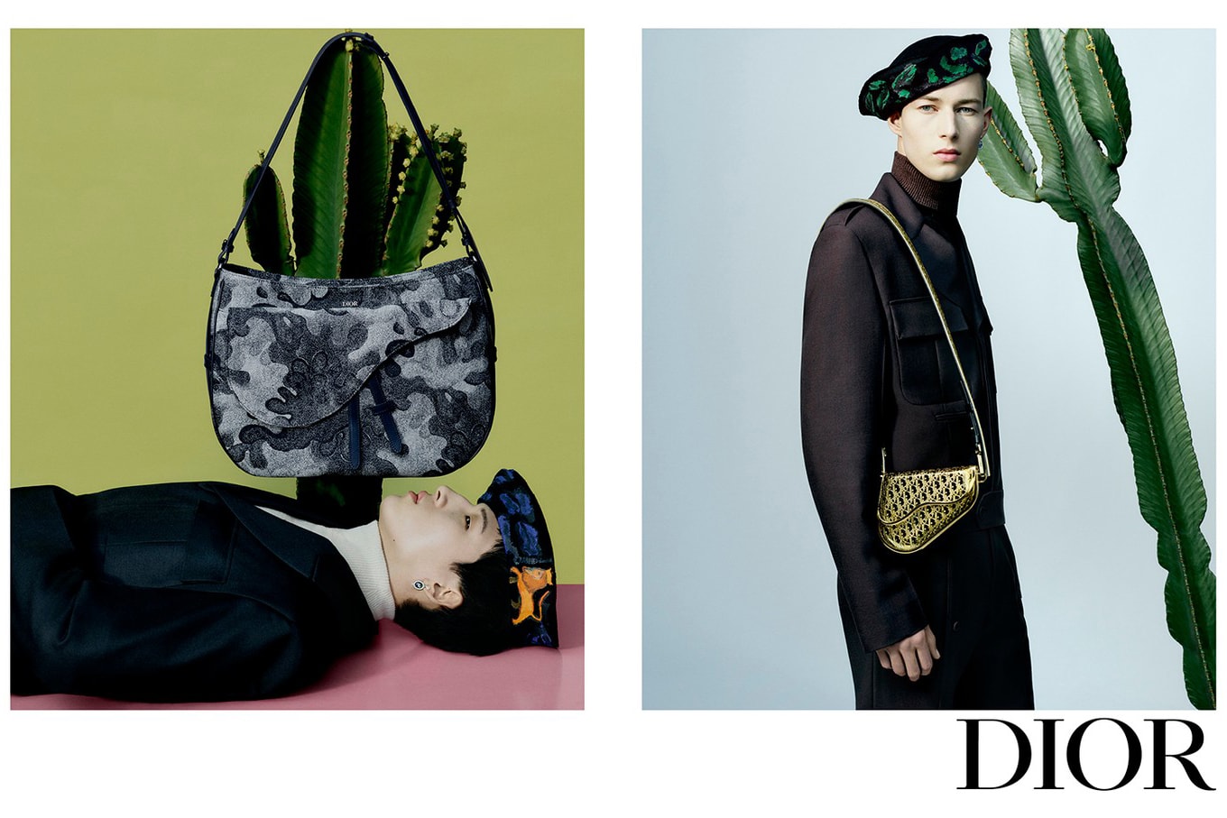 Dior Winter 2021 Campaign Peter Doig Rafael Pavarotti Beret Hats Saddle Bag Yoon Ahn AMBUSH Jewelry Kim Jones Photoshoot First Look Travis Scott