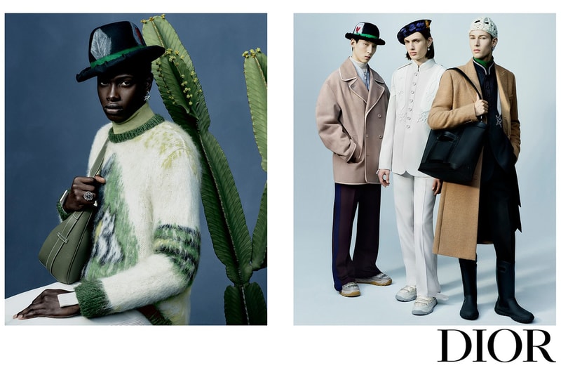 Dior Winter 2021 Campaign Peter Doig Rafael Pavarotti Beret Hats Saddle Bag Yoon Ahn AMBUSH Jewelry Kim Jones Photoshoot First Look Travis Scott