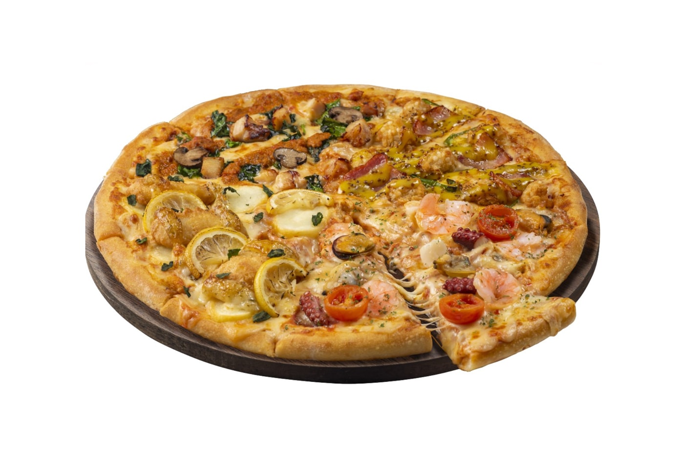 Domino’s Japan Quattro Nippon Pizza Release Info food & beverage Mentai mayo mocha Hokkaido three-cheese Charcoal-grilled teri-chiki Charcoal-grilled beef.