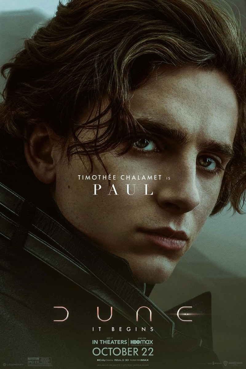 New 'Dune' Posters Offer Up-Close Look at Timothée Chalamet's Paul Atreides and Other Main Characters new movie film release premiere info