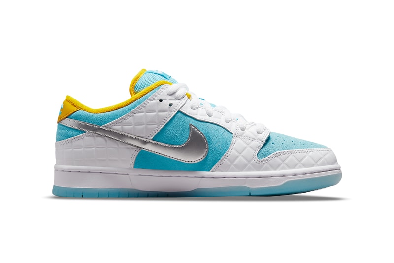 ftc skate shop nike sb skateboarding dunk low white yellow blue silver dh7687 400 official release date info photos price store list buying guide