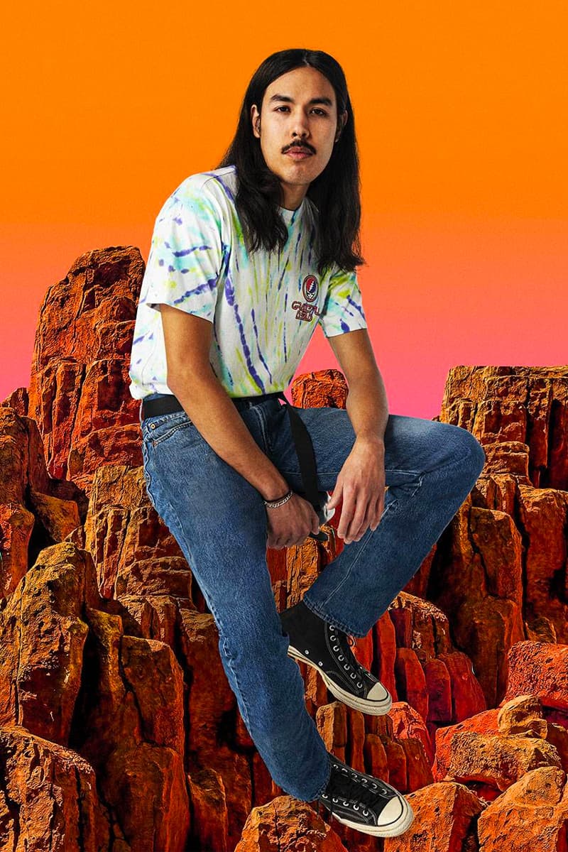 Grateful Dead x Levi's SS21 Collaboration Collection Grateful Dead Partners With Levis To Take Us Through a Psychedelic Time Warp 1960s american rock band partnership exclusive release fashion tie dye