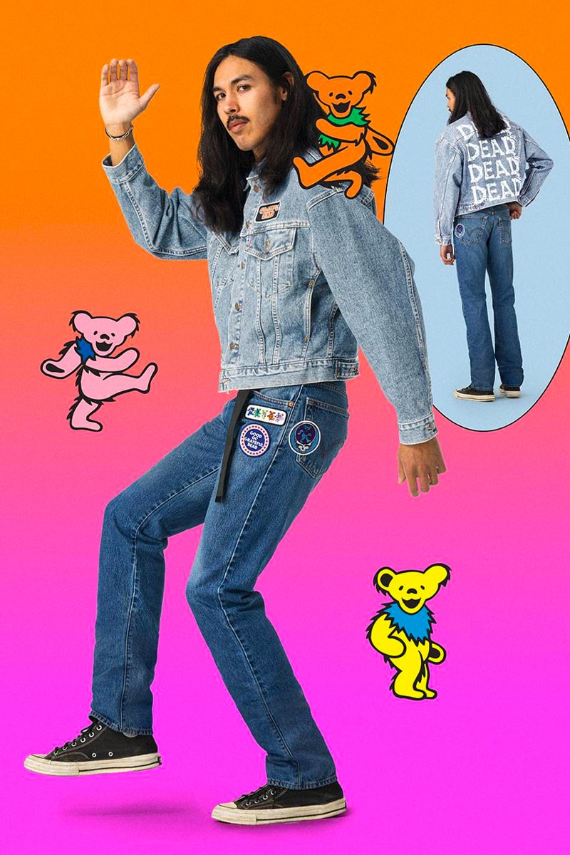 Grateful Dead x Levi's SS21 Collaboration Collection Grateful Dead Partners With Levis To Take Us Through a Psychedelic Time Warp 1960s american rock band partnership exclusive release fashion tie dye