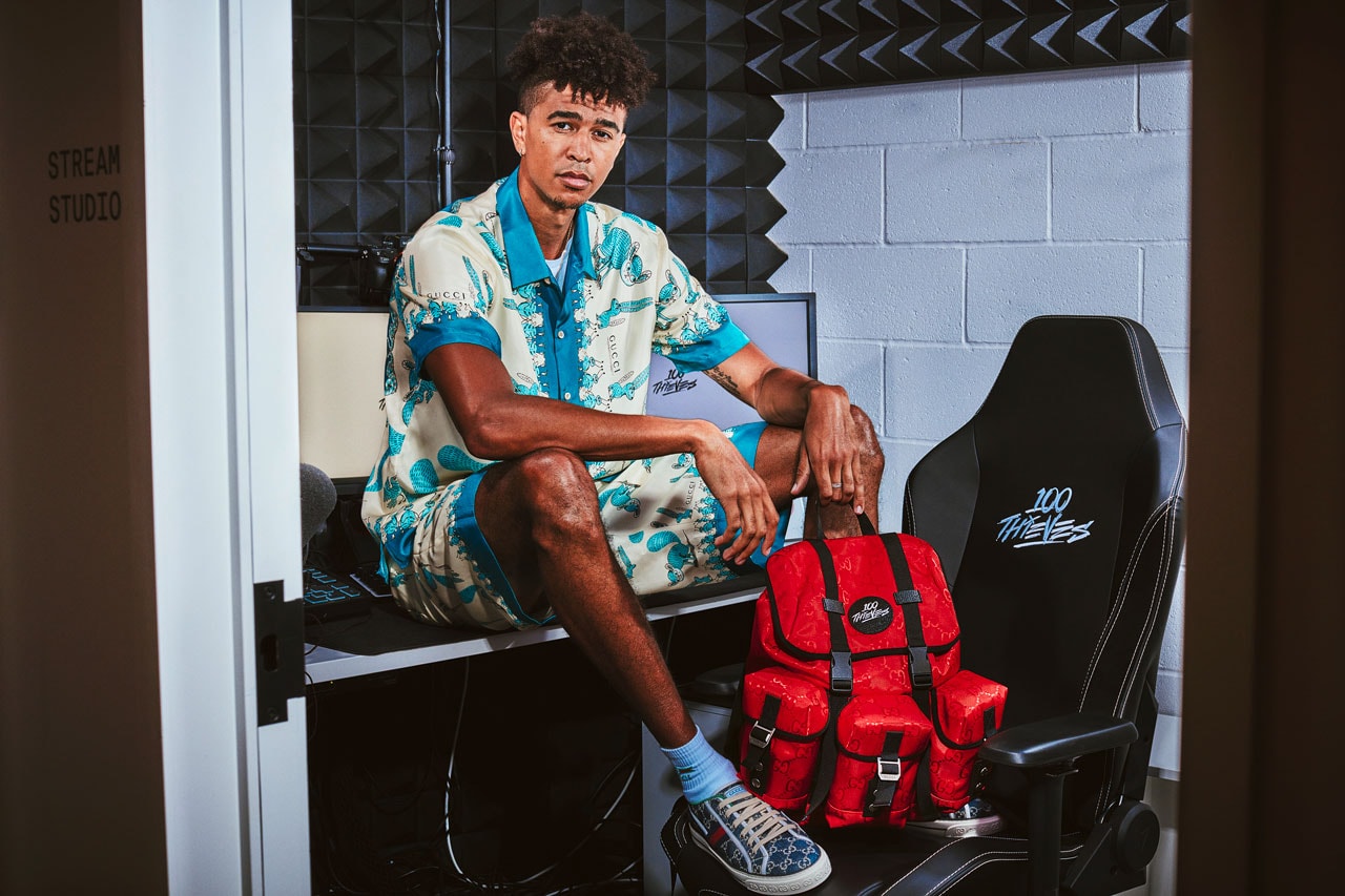 Gucci Unveils Gaming-Punched Backpack Capsule with 100 Thieves off the grid design collaboration partnership gaming esports release info