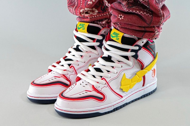 Gundam Nike SB Dunk High Project Unicorn White On-Foot Look Release Info DH7717-100 Date Buy Price 