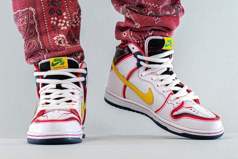 Gundam Nike SB Dunk High Project Unicorn White On-Foot Look Release Info DH7717-100 Date Buy Price 