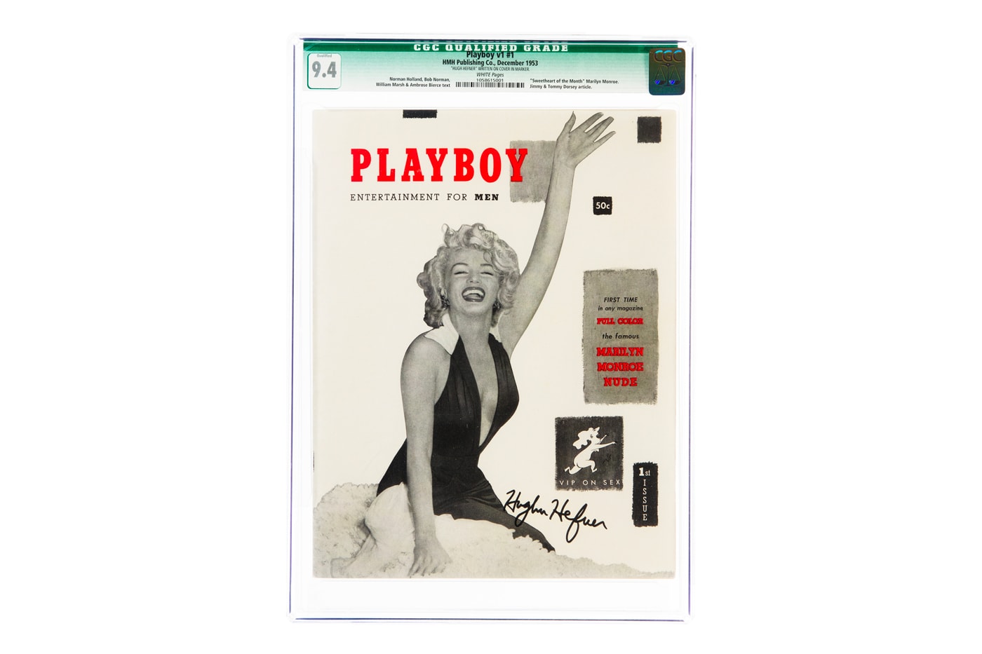 heritage auctions 1953 Hugh Hefner signed Playboy Marilyn Monroe news