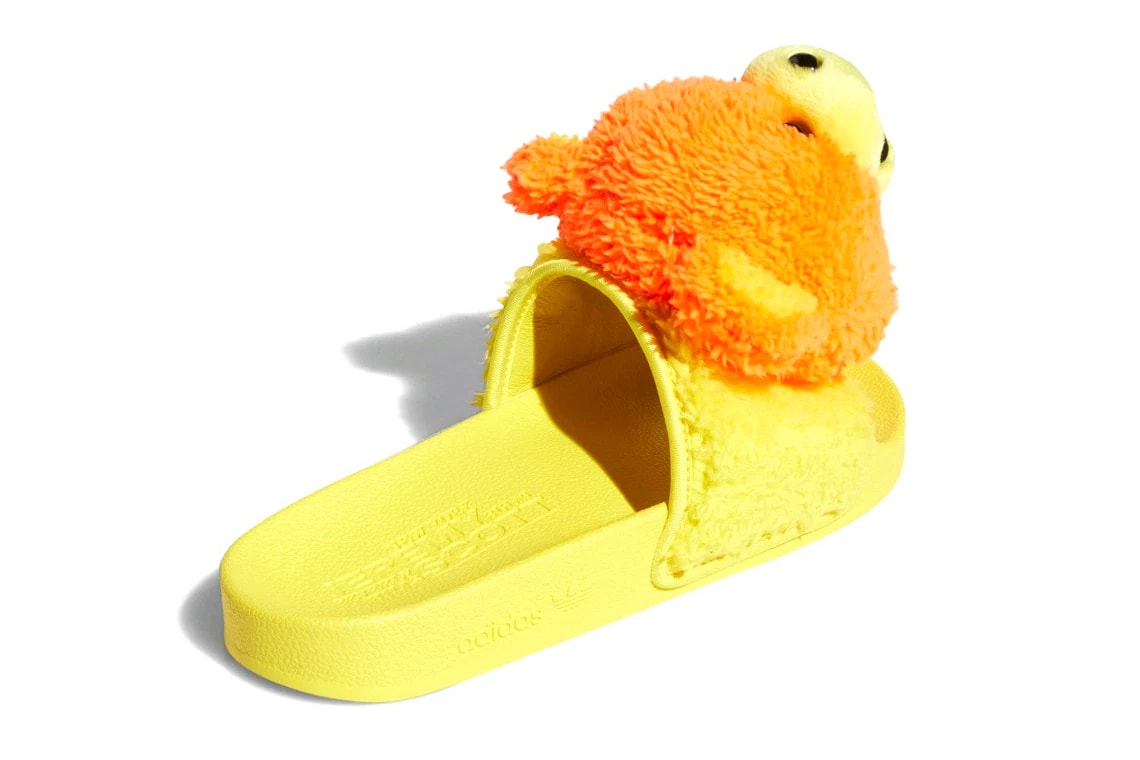 jeremy scott adidas originals adilette sandal slide teddy bear orange yellow q46582