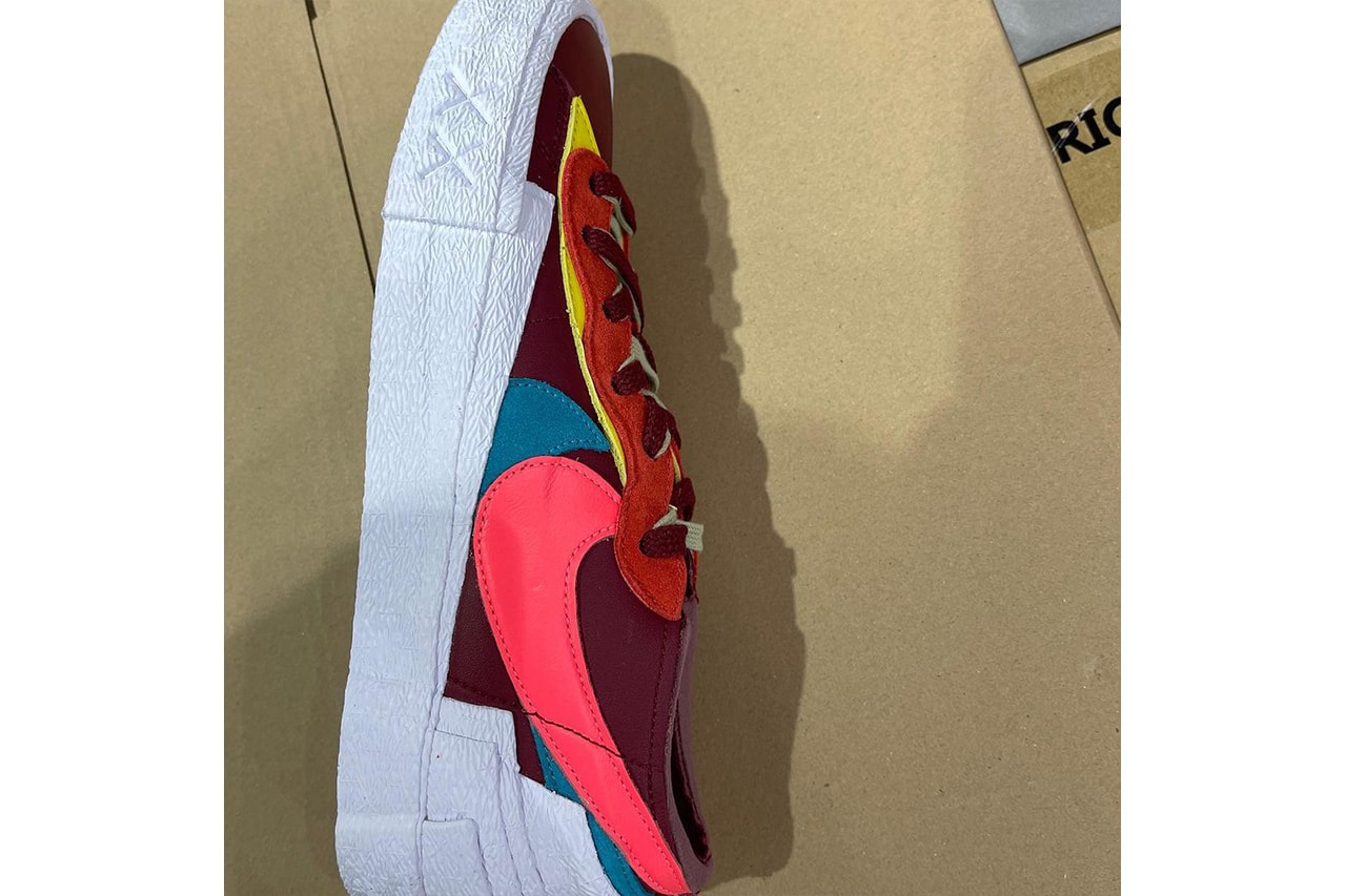 KAWS sacai Nike Blazer Low Closer Look Release Info dm7901-400 dm7901-600