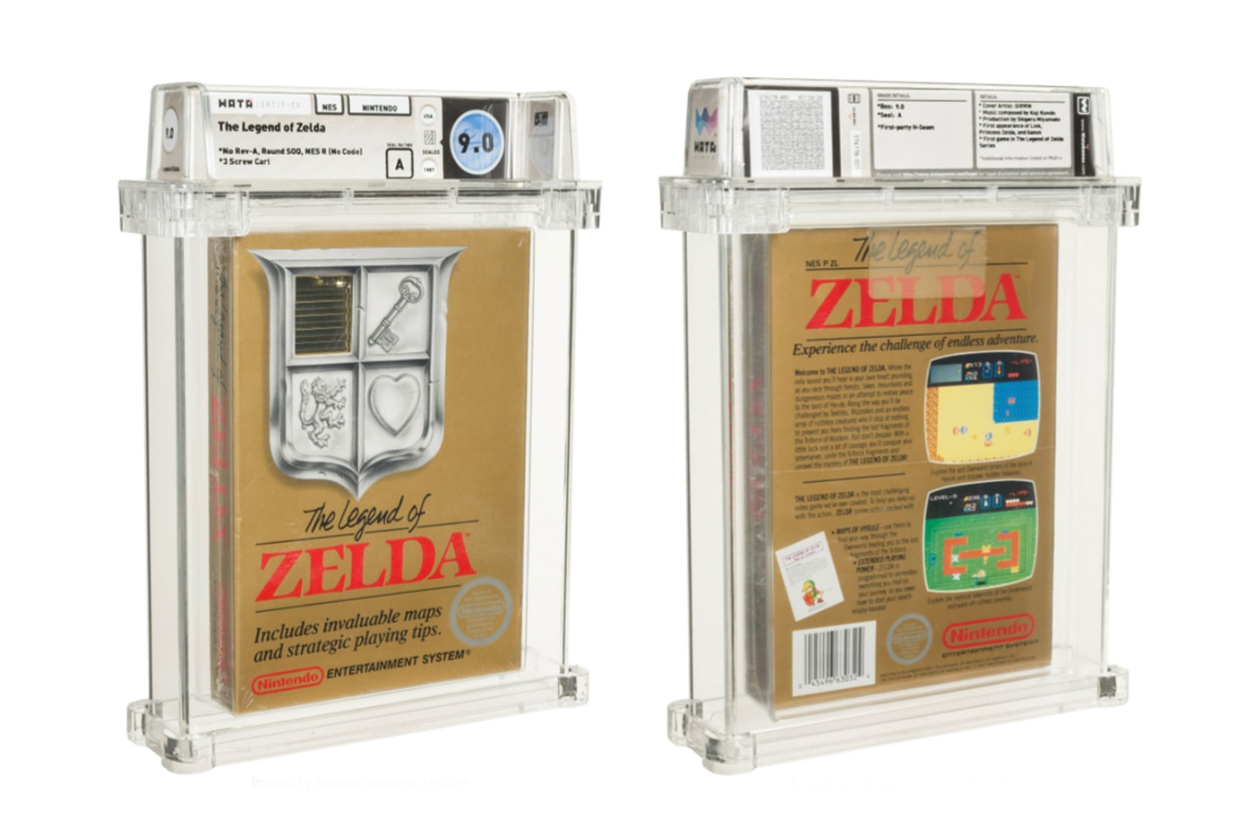 Legend of Zelda Cart Six Digits 100,000 Pre Auction Nintendo Entertainment System NES cartridge Link Heritage Auctions