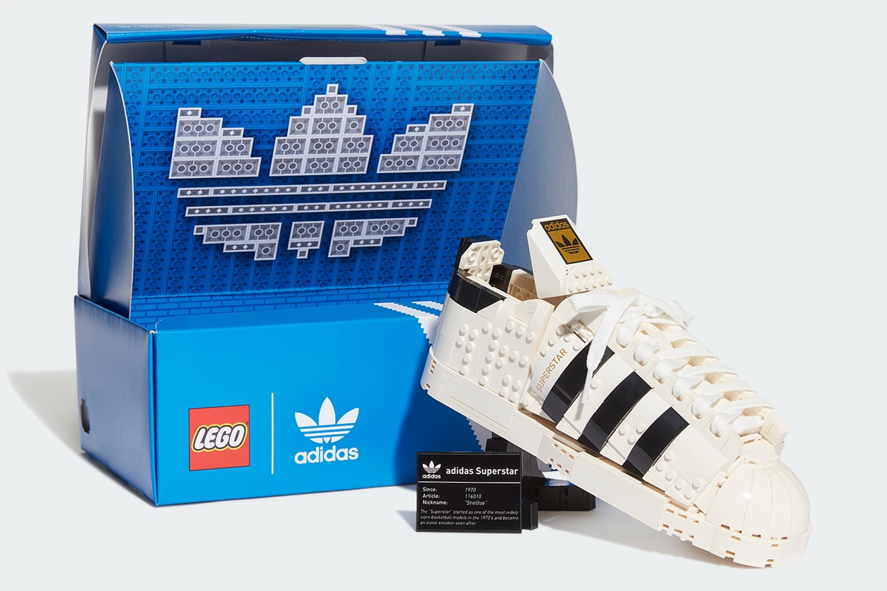 レゴグループとアディダス オリジナルス によるコラボ スーパースターが発売 adidas originals lego superstar run dmc design model sneaker footwear streetwear coffee boy japanese artist 