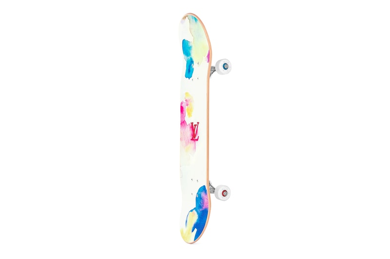 Louis Vuitton watercolor pattern skateboard release fashion paris luxury home design virgil abloh monogram 