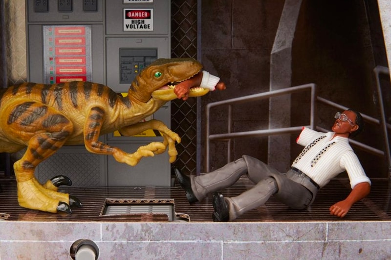 mattel jurassic park ray arnold fight scene figure samuel l jackson velociraptor toy release date info store list buying guide photos price 