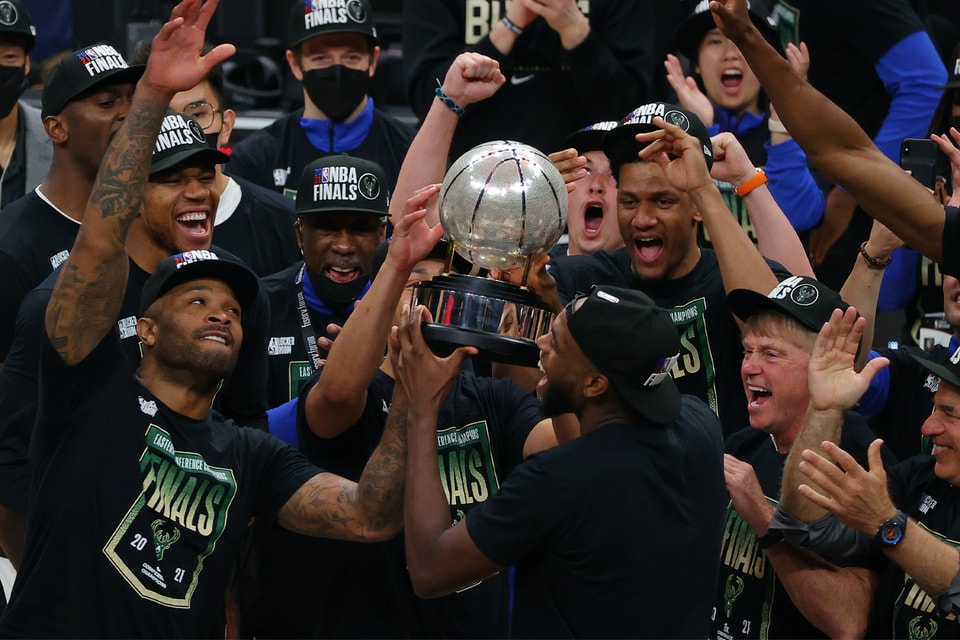 Milwaukee Bucks Eastern Conference Finals Trophy Presentation