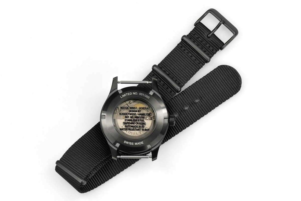 n hoolywood hamilton black khaki field timepiece watch limited edition 300 collaboration military 