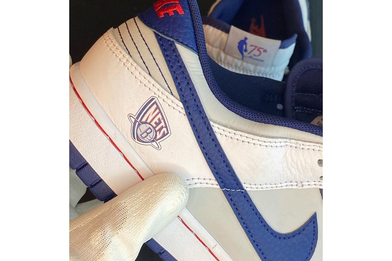 nba nike dunk low brooklyn nets 75th anniversary release date info store list buying guide photos price white navy red 