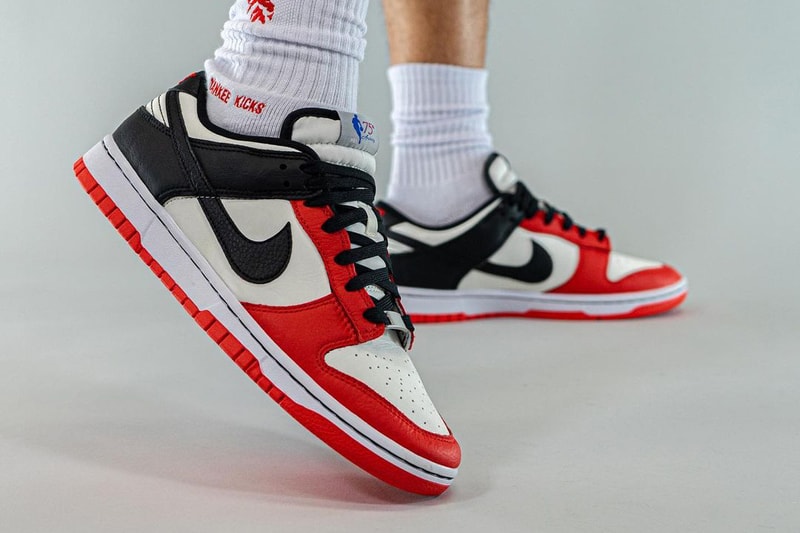 nba nike sportswear dunk low chicago bulls emb 75th anniversary sail black chile red DD3363 100 official release date info photos price store list buying guide